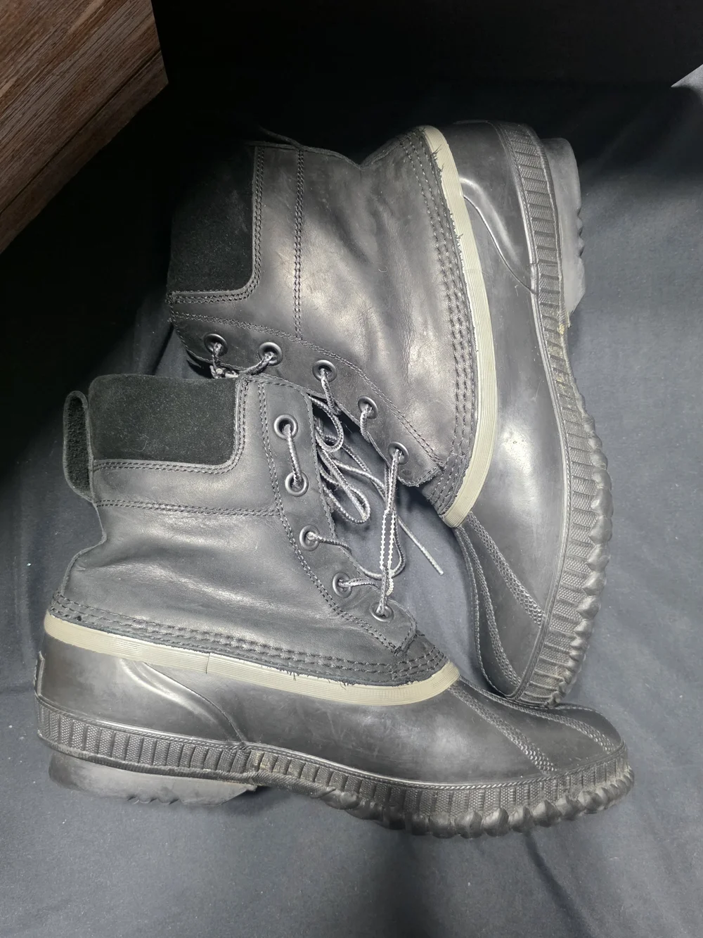 Mens Sorel Cheyanne II Black Waterproof Insulated Winter Snow Rain Duck Boots 11